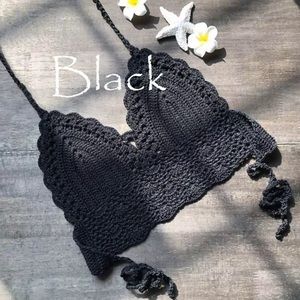 Black Crochet Crop Top